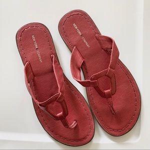 New York & Co red leather sandals